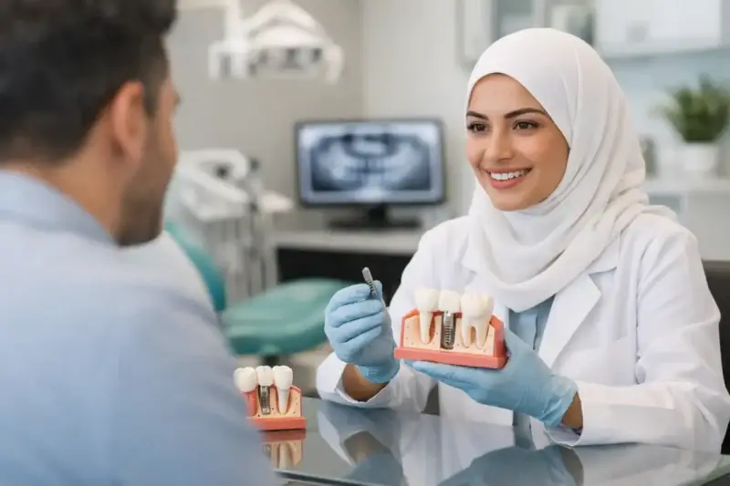كيف تختار dental implant clinic in salmiya بثقة